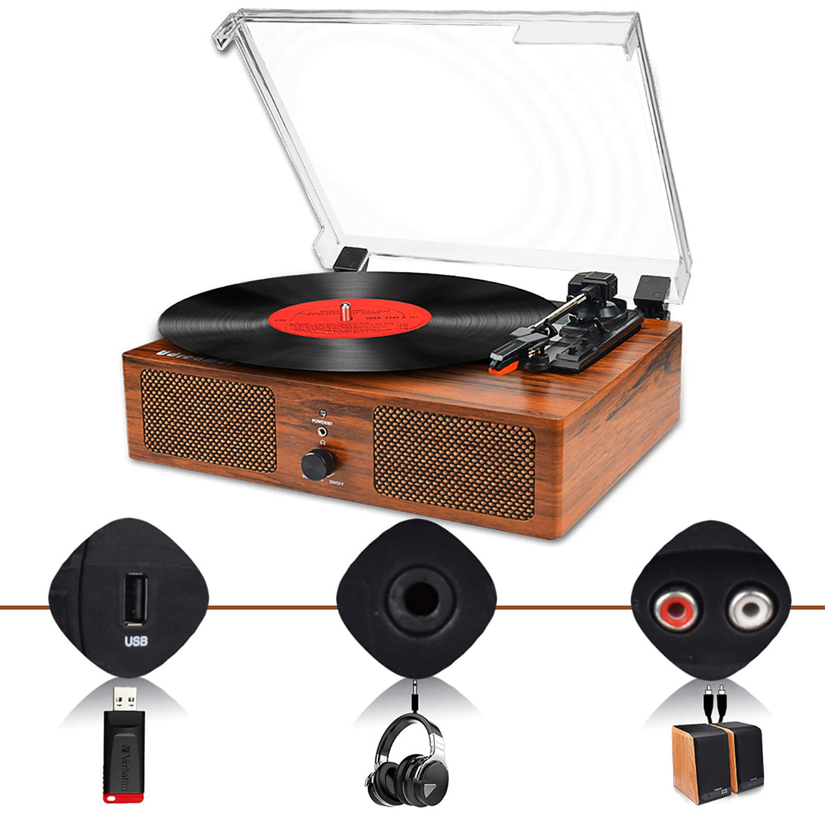 Udreamer built-in speakers and controls delivering instant audio without extra gear