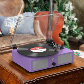Udreamer packaging and included accessories photo showing 45 RPM adapter, power cord and manual