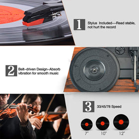 Udreamer platter texture and belt drive reducing vibration for clearer sound
