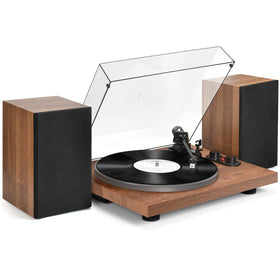Udreamer record player front view with built-in 40W speakers for immersive vinyl listening.