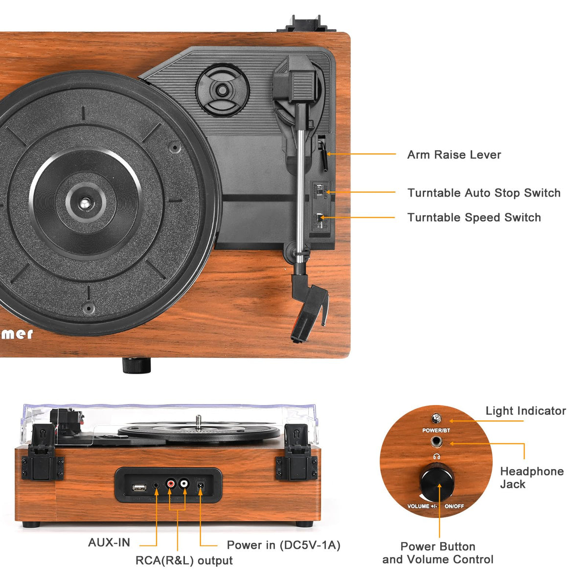 Udreamer UD-001 three speeds accommodate 7, 10, and 12 inch records.