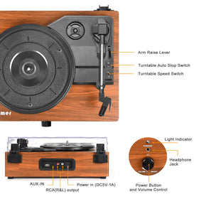 Udreamer UD-001 three speeds accommodate 7, 10, and 12 inch records.
