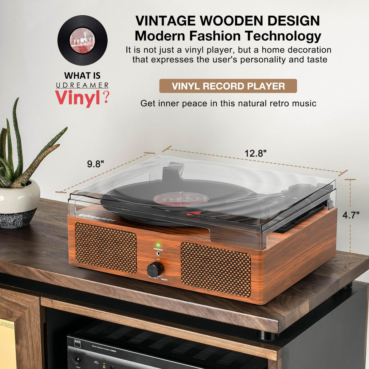Udreamer UD-001 vintage wooden cabinet with a refined retro look.