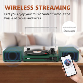 Udreamer vinyl player with Bluetooth 5.3 enables wireless music streaming.