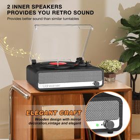 Udreamer vinyl player Bluetooth 5.3 enables wireless playback from your phone.