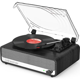Udreamer vinyl player built-in speakers deliver rich stereo sound.