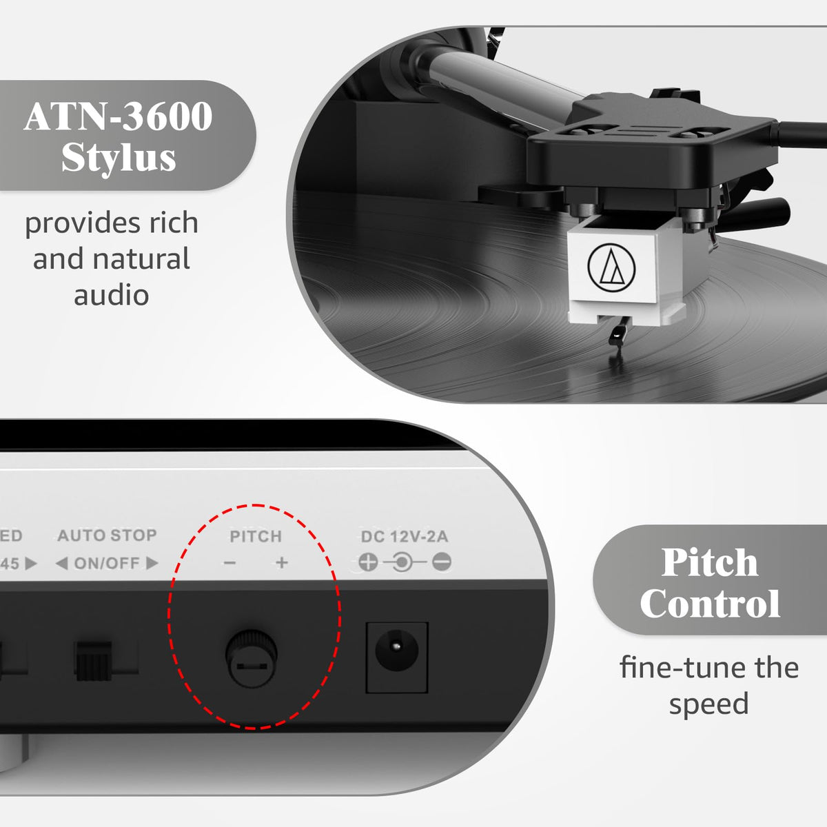Udreamer vinyl record player auto stop for safe playback
