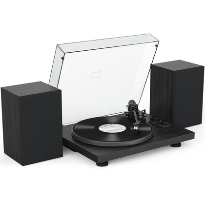 Udreamer vinyl record player front view with built-in preamp for simple setup