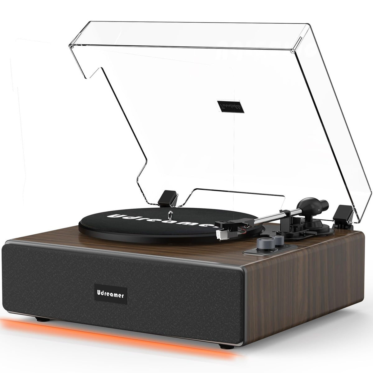 Udreamer vinyl turntable with Bluetooth input for wireless music streaming.