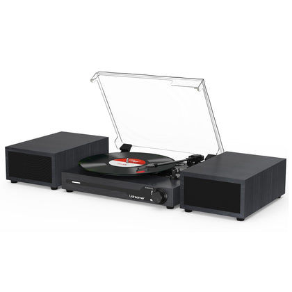 Udreamer vinyl turntable with dual speakers for rich home listening.