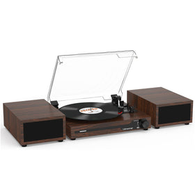 Udreamer vinyl turntable with dual speakers delivering rich sound for cozy listening