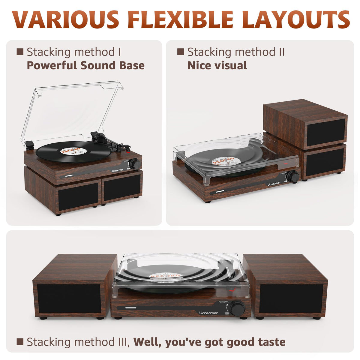Udreamer vinyl turntable package includes everything you need