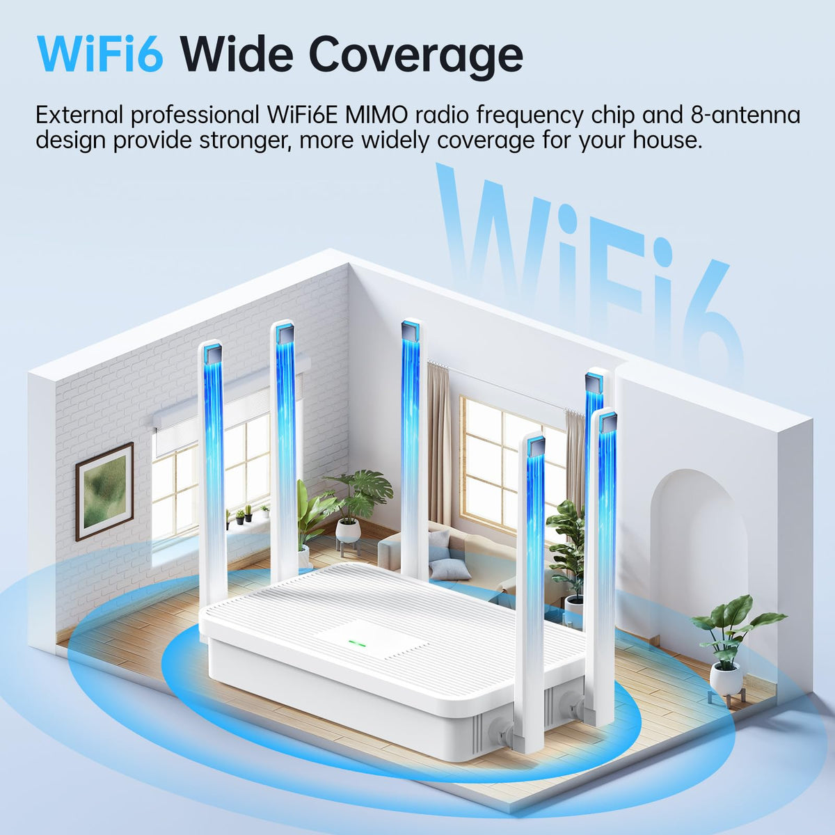 UeeVii WR3000K four-sided heat dissipation keeps the router cool under load.