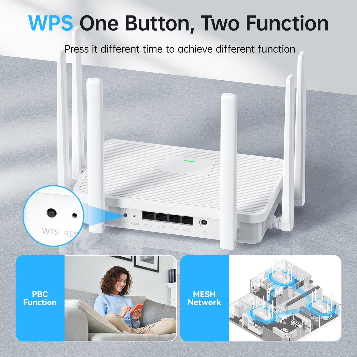 UeeVii WR3000K WPA3 and guest network improve safe online access.