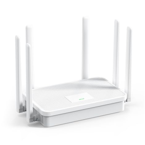 UeeVii WR3000K WiFi 6 router with six antennas boosts home coverage and speed.