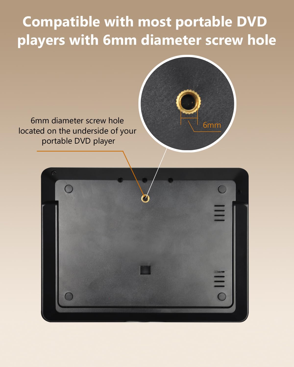 UEME headrest mount installed on car seats keeps screens stable during travel.