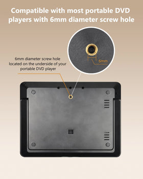 UEME headrest mount installed on car seats keeps screens stable during travel.