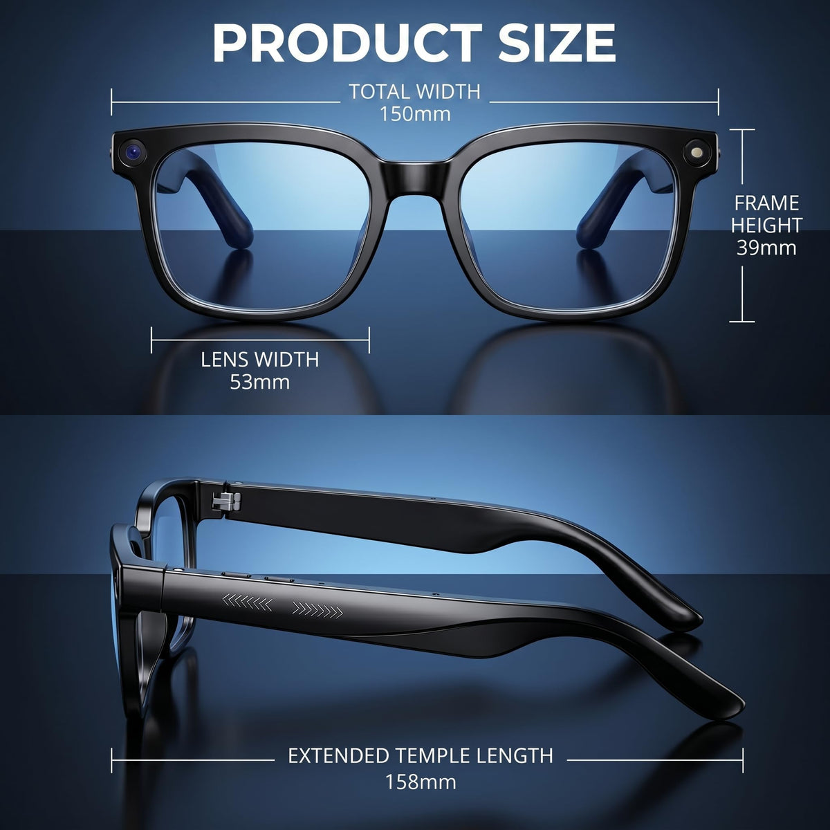 UFSVVOLF glasses with magnetic fast charging for all-day use