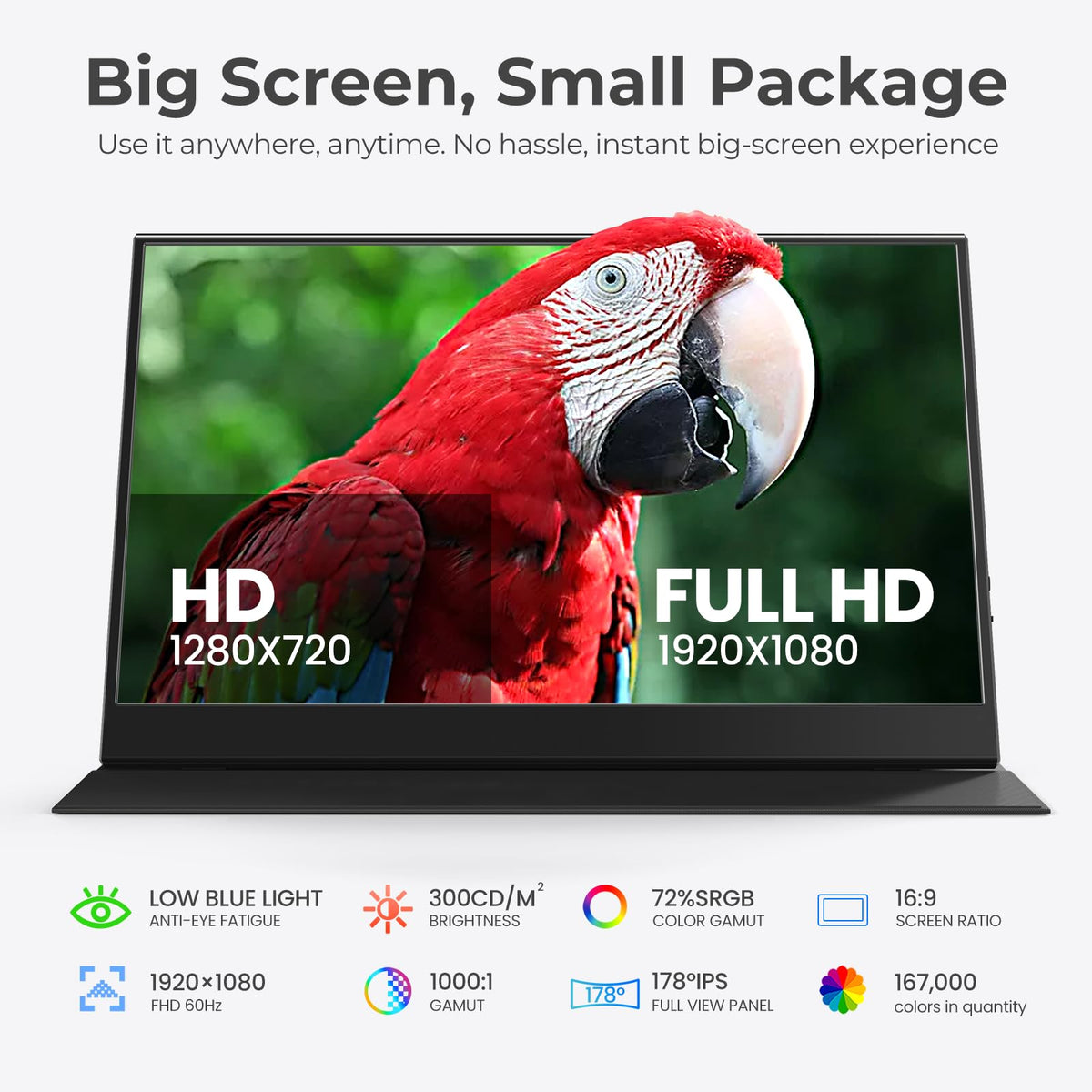 UFYQL close-up of IPS panel texture for consistent color and reduced eye strain