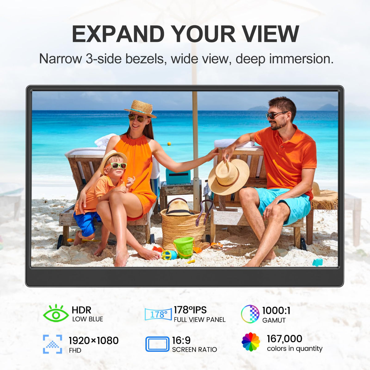 UFYQL close-up of IPS panel texture demonstrating color fidelity and reduced glare
