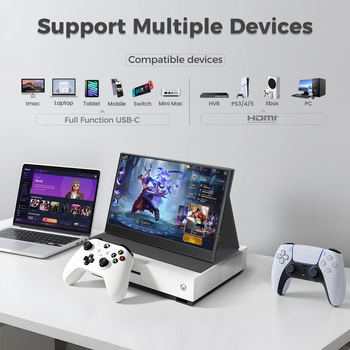 UFYQL side profile highlights ultra-thin design for easy travel and packing