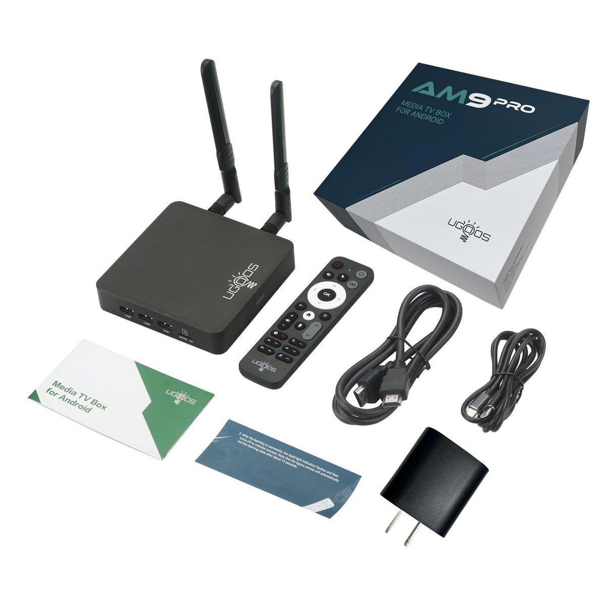 Ugoos AM9 PRO packaging content reveals complete starter kit
