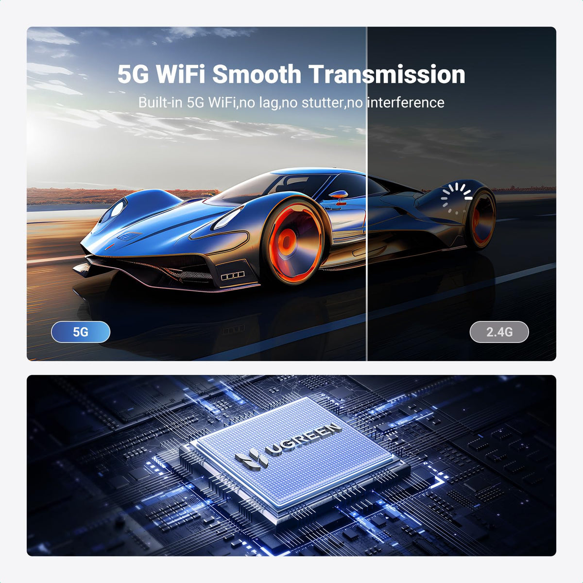 UGREEN 1080p60hz output delivers clear, smooth video with vibrant color.