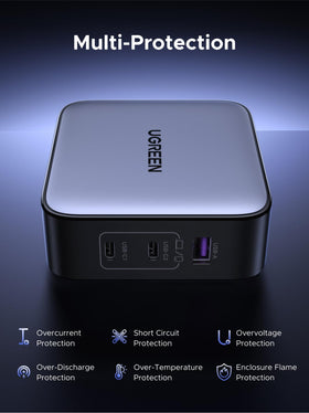 UGREEN plugged into US outlet in hotel, dependable travel charging benefit