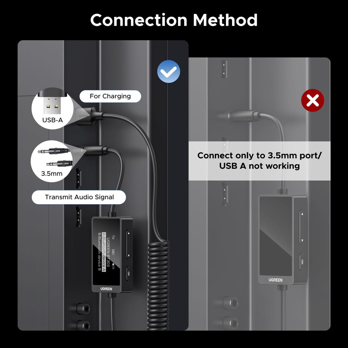 Dual-pairing supports two wireless headphones for shared listening.