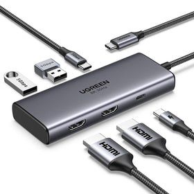 UGREEN dock front view showing compact hub and clean setup benefits