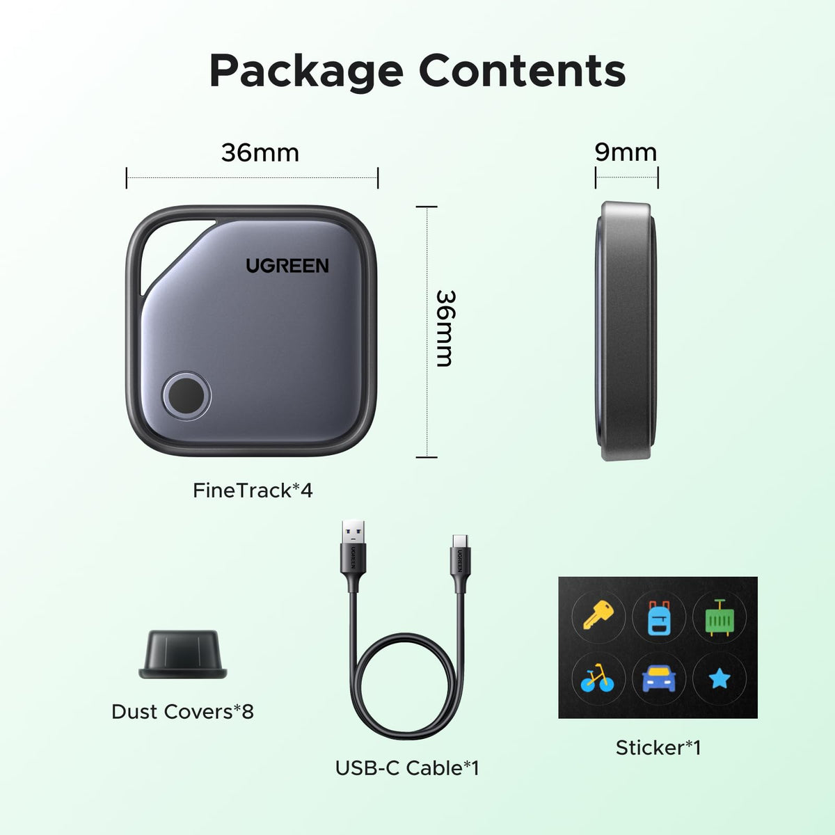 UGREEN FineTrack G 4-pack packaging overview.