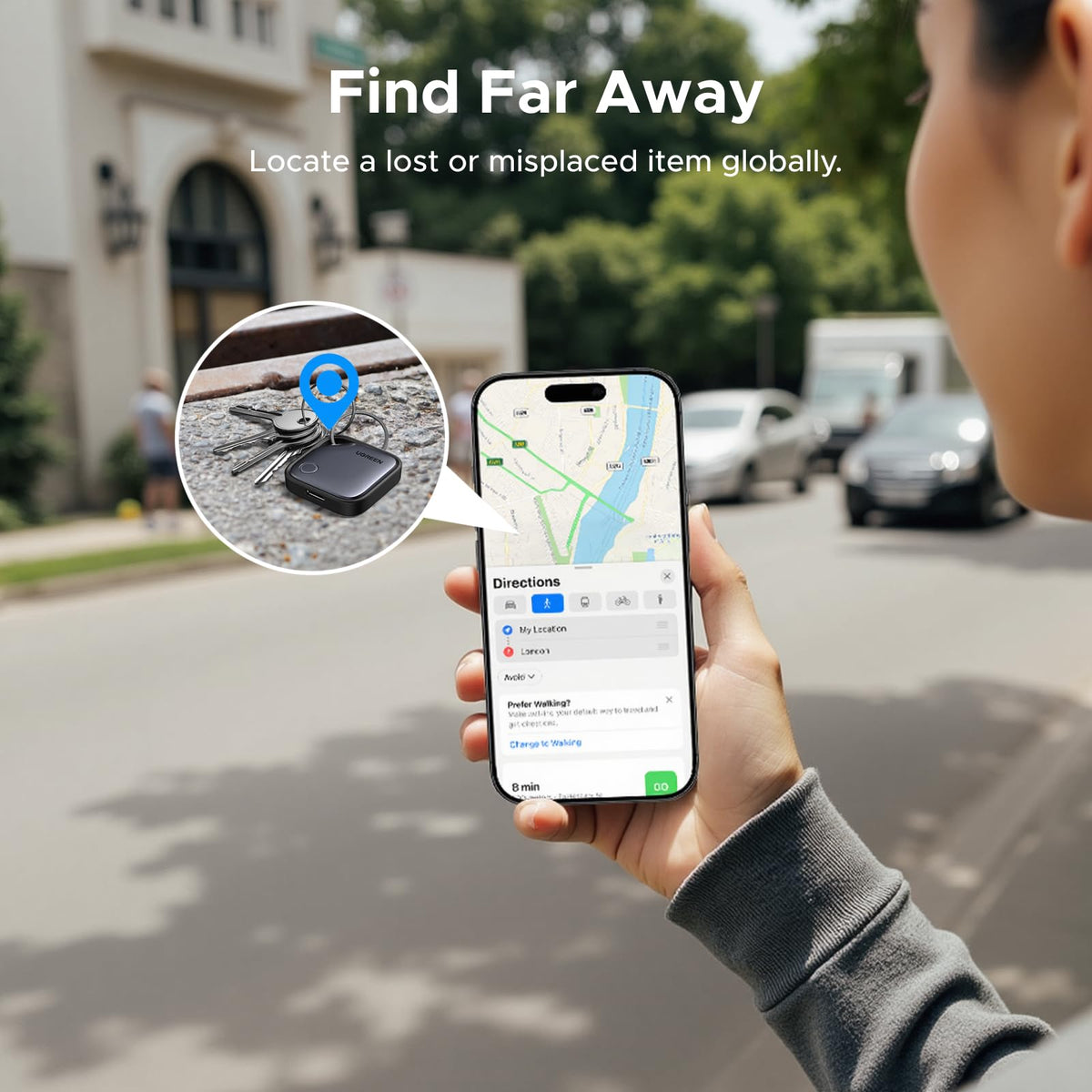 FineTrack sends a lost item alert when out of range