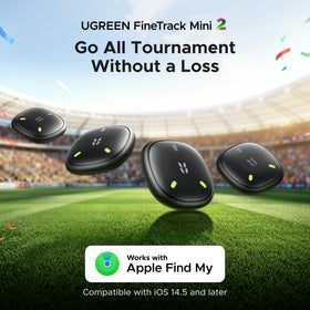 UGREEN FineTrack Mini2 close-up of textured fluorescent casing for better grip and visibility