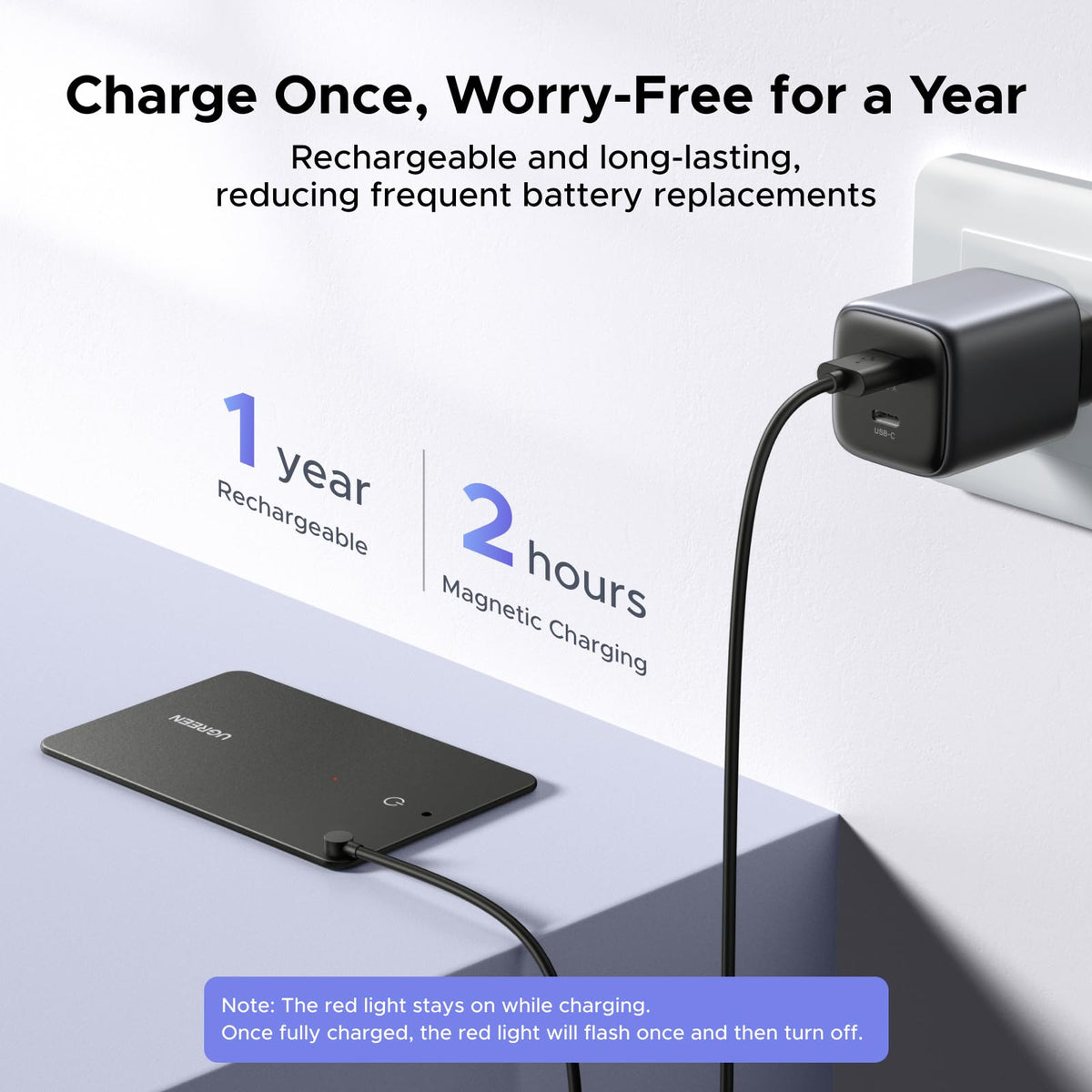UGREEN FineTrack Slim S magnetic charging connector in use benefit: fast rechargeable power