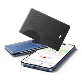 UGREEN FineTrack wallet-tracker-card in hand for quick locating