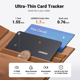 UGREEN FineTrack wallet card Lost Mode and alerts help recover misplaced items