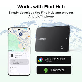 UGREEN FineTrack Slim G paired with Android Find Hub app for tracking