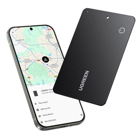 UGREEN FineTrack Slim G wallet card placed in a compact wallet for easy carry