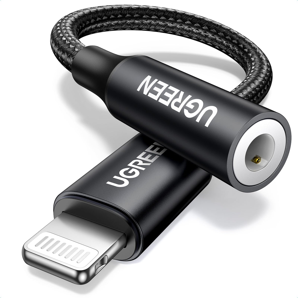UGREEN Headphone Adapter – Lightning to 3.5mm, reliable iPhone audio with standard headphones.