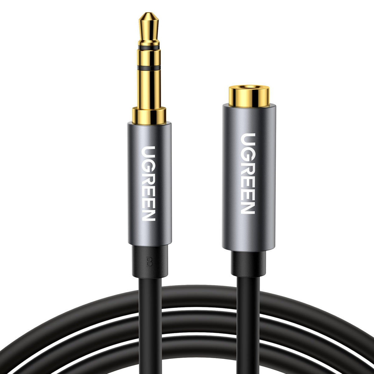 UGREEN 3.5mm extension with gold plated connector for clear audio transmission.