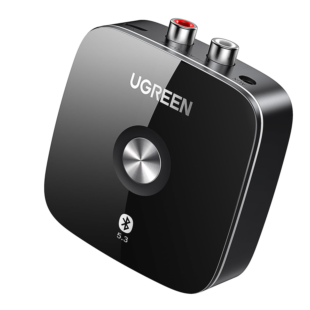 UGREEN receiver placed in living room showing dual-pairing and hands-free convenience