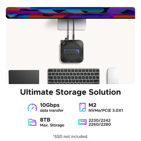 UGREEN Mac mini M4 Dock includes power button lever for convenient startup.