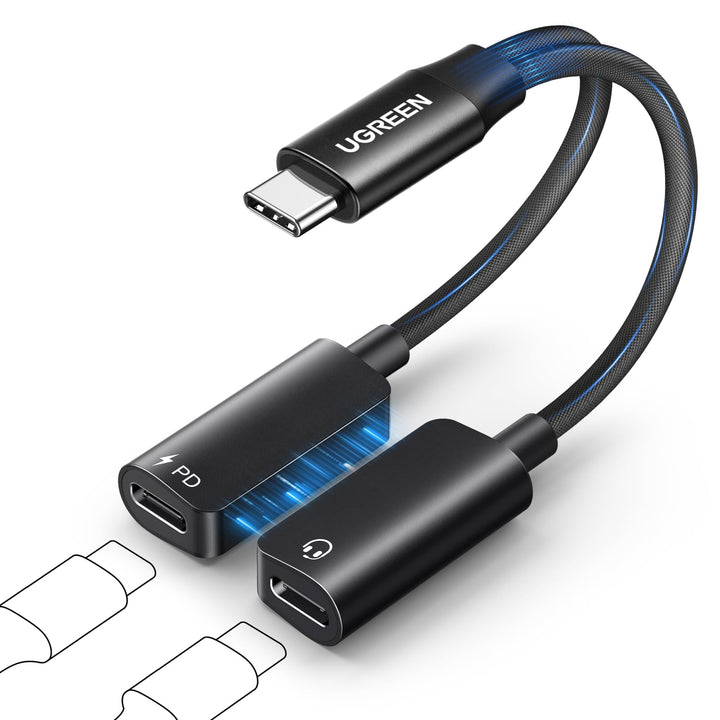 UGREEN magnetic USB-C splitter closeup showing durable connectors for reliable charging.