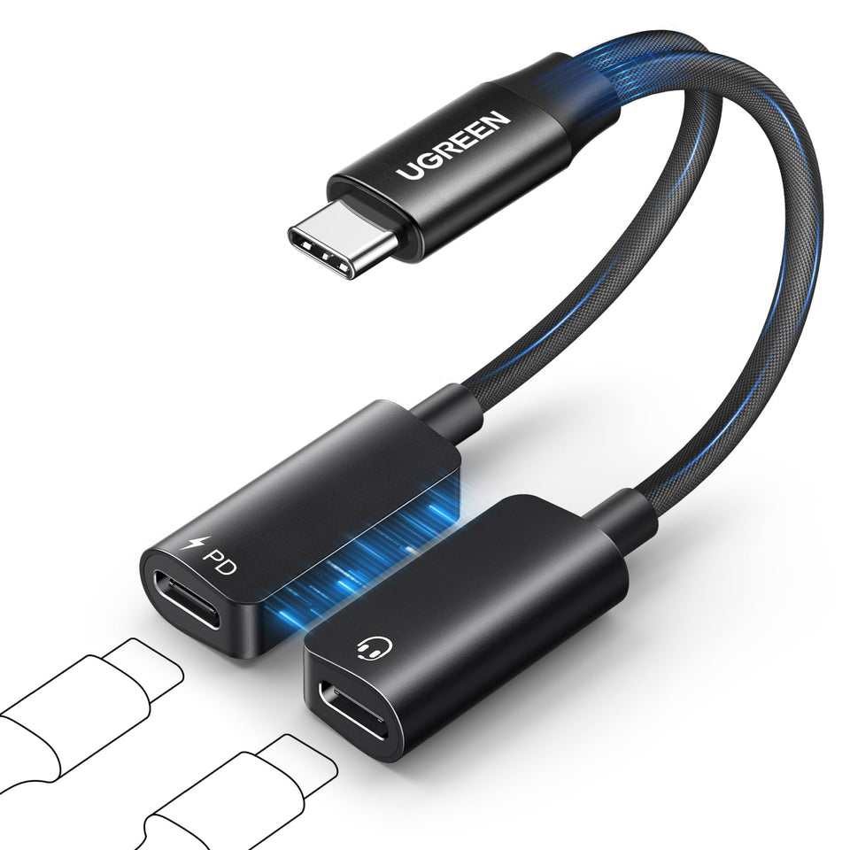 UGREEN magnetic USB-C splitter closeup showing durable connectors for reliable charging.