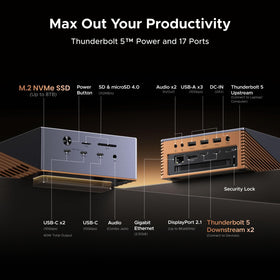 UGREEN Maxidok top view shows slim aluminum chassis and cooling vents for quiet operation