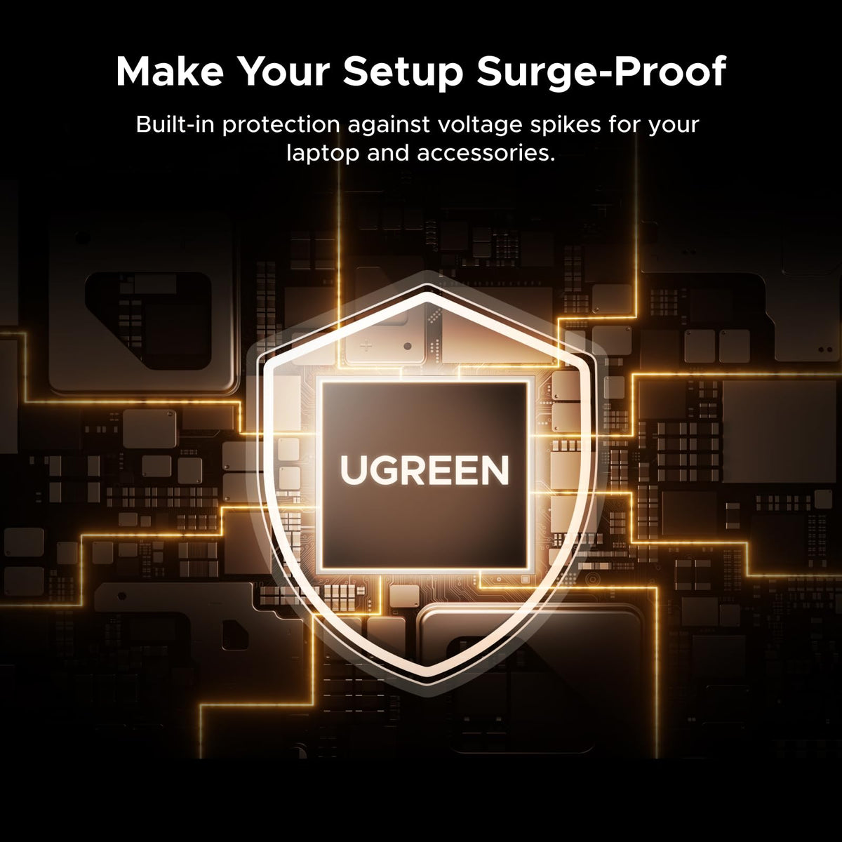 UGREEN Maxidok Thunderbolt 5 hub rear setup for multi-device workspace