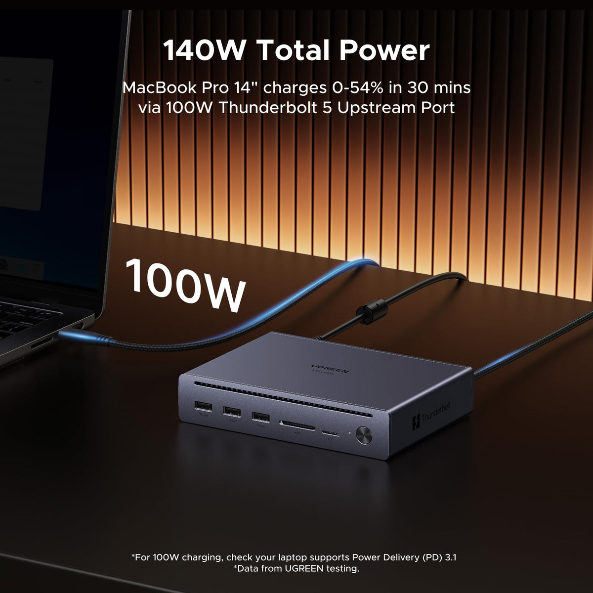 UGREEN Maxidok hub side USB-A ports for fast transfers