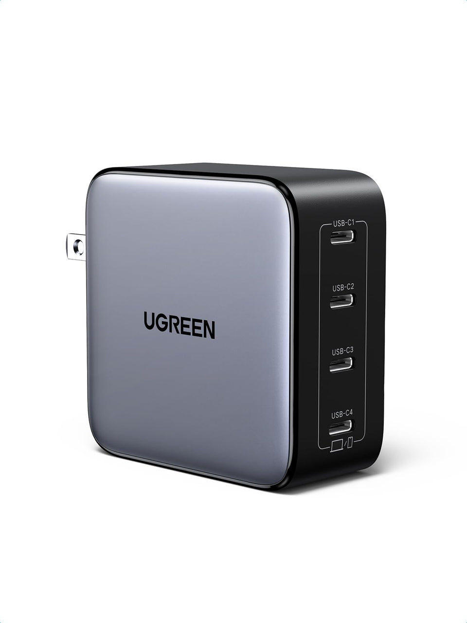 UGREEN Nexode front view showing four USB-C ports and compact design for versatile charging