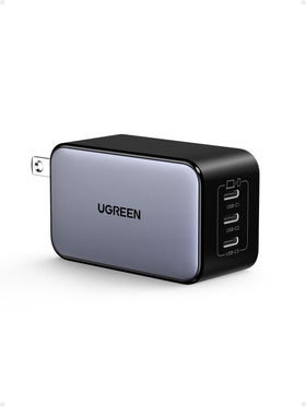 UGREEN Nexode 65W GaN charger front view powers laptops and phones quickly
