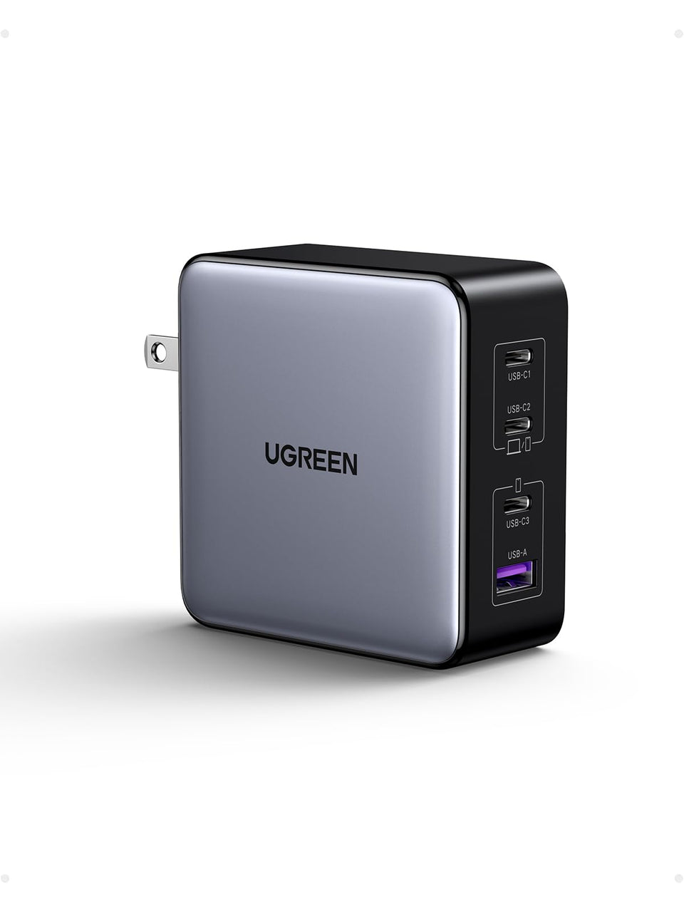 UGREEN Nexode X 160W charger front view powering laptops and phones quickly